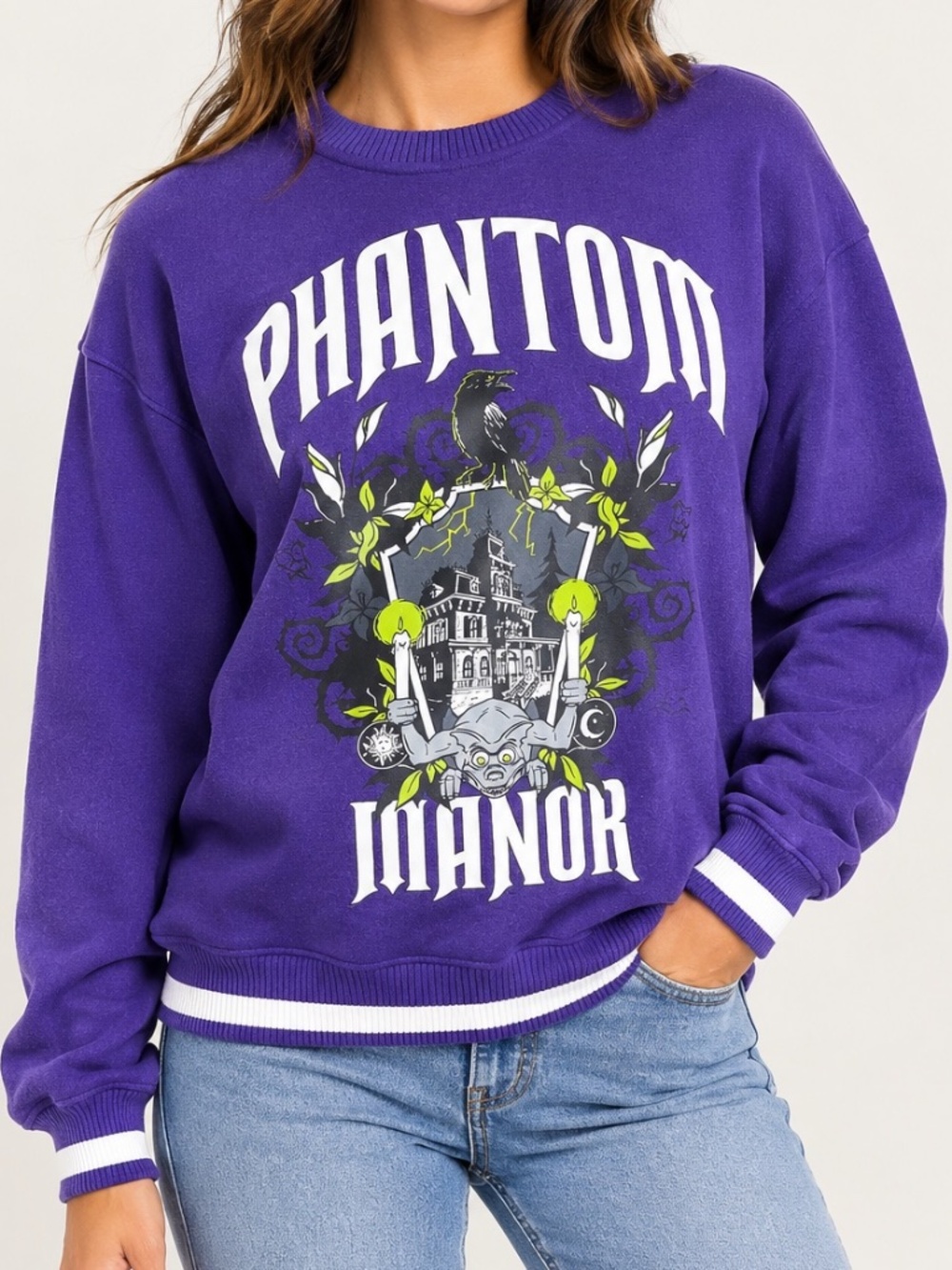 Disney Paris Phantom Manor Purple Sz S Unisex Sweatshirt Haunted Mansion